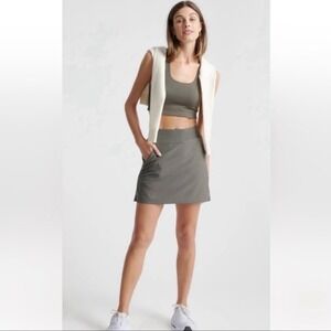 Athleta Women's Olive Green Lightweight Soho Mini Skirt Skort Size 4